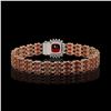 Image 3 : 25.08 ctw Garnet & Diamond Bracelet 14K Rose Gold - REF-281N8F