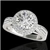 Image 1 : 2.15 ctw Certified Diamond Solitaire Halo Ring 10k White Gold - REF-381H8R