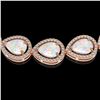 Image 3 : 36.48 ctw Opal & Diamond Micro Pave Halo Necklace 10k Rose Gold - REF-709H3R
