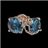 Image 3 : 1.55 ctw Certified Intense Blue Diamond Stud Earrings 10k Rose Gold - REF-104H3R