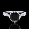 Image 2 : 1.5 ctw Fancy Black Diamond Engagment Art Deco Ring 18k White Gold - REF-109X3A
