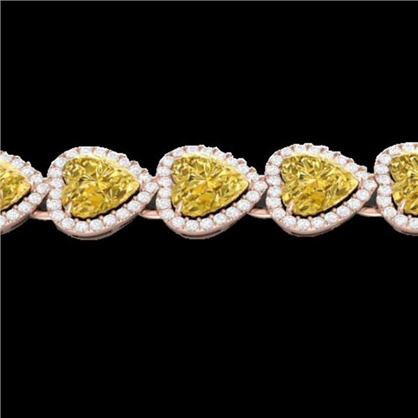 23 ctw Citrine & Micro Pave Bracelet Heart Halo 14k Rose Gold - REF-415K5Y