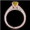 Image 2 : 1.5 ctw Certified SI/I Fancy Intense Yellow Diamond Ring 10k Rose Gold - REF-184R3K