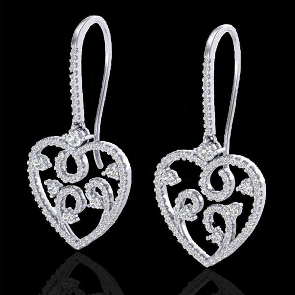 2.50 ctw VS/SI Diamond Micro Pave Designer Earrings 14k White Gold - REF-227F3M