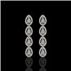 Image 1 : 3.84 ctw Pear Cut Diamond Micro Pave Earrings 18K White Gold - REF-334W6H