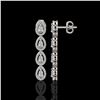 Image 2 : 3.84 ctw Pear Cut Diamond Micro Pave Earrings 18K White Gold - REF-334W6H