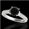 Image 1 : 1.5 ctw Certified VS Black Diamond Solitaire Ring 10k White Gold - REF-58F6M