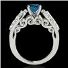 Image 2 : 2 ctw SI Certified Fancy Blue Diamond Solitaire Ring 10k White Gold - REF-190X9A