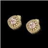 Image 2 : 4.19 ctw Morganite & Diamond Victorian Earrings 14K Yellow Gold - REF-142Y8X