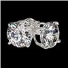 Image 3 : 2.05 ctw Certified Quality Diamond Stud Earrings 10k White Gold - REF-256H3R