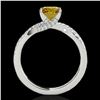 Image 2 : 1.3 ctw Certified SI/I Fancy Intense Yellow Diamond Ring 10k White Gold - REF-197X8A