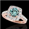 Image 1 : 2.5 ctw SI Certified Fancy Blue Diamond Solitaire Halo Ring 10k Rose Gold - REF-170M5G