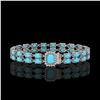 Image 1 : 13.04 ctw Turquoise & Diamond Bracelet 14K White Gold - REF-236Y4X