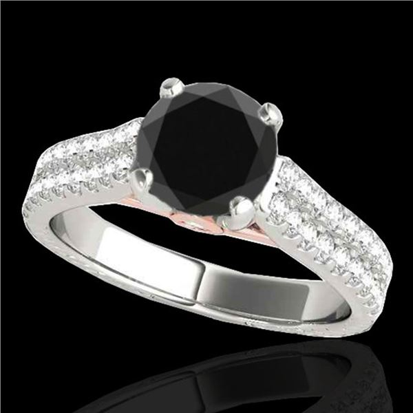 2.11 ctw Certified VS Black Diamond Pave Ring 10k 2Tone Gold - REF-66X8A