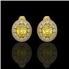 Image 1 : 7.24 ctw Canary Citrine & Diamond Victorian Earrings 14K Yellow Gold - REF-188X2A