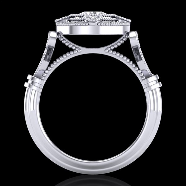 1.12 ctw VS/SI Diamond Art Deco Ring 18k White Gold - REF-250Y2X