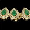 Image 3 : 121.42 ctw Emerald & Diamond Victorian Necklace 14K Yellow Gold - REF-3909H3R