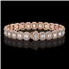 Image 2 : 17.28 ctw Emerald Cut Diamond Micro Pave Bracelet 18K Rose Gold - REF-2686A8N