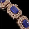 Image 3 : 61.92 ctw Sapphire & Diamond Victorian Bracelet 14K Rose Gold - REF-1288Y4X
