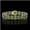 Image 1 : 18.93 ctw Tourmaline & Diamond Bracelet 14K White Gold - REF-314X8A