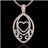 Image 2 : 1.75 ctw Micro Pave VS/SI Diamond Heart Necklace 14k Rose Gold - REF-180M2G