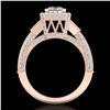 Image 1 : 3.53 ctw Princess VS/SI Diamond Micro Pave 3 Stone Ring 18k Rose Gold - REF-540A9N