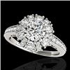 Image 1 : 2.16 ctw Certified Diamond Solitaire Halo Ring 10k White Gold - REF-200X5A