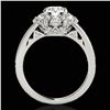 Image 2 : 2.16 ctw Certified Diamond Solitaire Halo Ring 10k White Gold - REF-200X5A