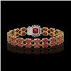 Image 3 : 19.85 ctw Ruby & Diamond Bracelet 14K Yellow Gold - REF-245G5W