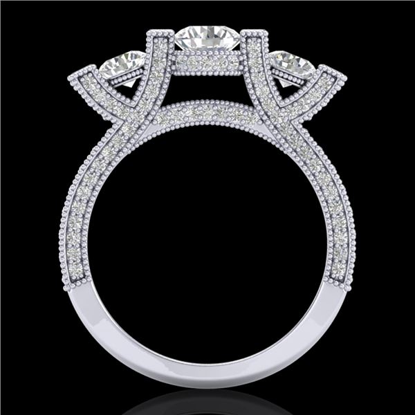 2.3 ctw VS/SI Diamond Micro Pave 3 Stone Ring 18k White Gold - REF-263K6Y