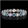 Image 1 : 13.56 ctw Blue & Diamond Micro Pave Bracelet 18K White Gold - REF-2426K6Y