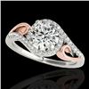 Image 1 : 1.25 ctw Certified Diamond Solitaire Halo Ring 10k 2Tone Gold - REF-190G9W