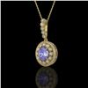 Image 1 : 4.77 ctw Tanzanite & Diamond Victorian Necklace 14K Yellow Gold - REF-169N8F