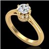 Image 1 : 0.81 ctw VS/SI Diamond Art Deco Ring 18k Yellow Gold - REF-140H9R