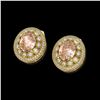 Image 2 : 7.44 ctw Morganite & Diamond Victorian Earrings 14K Yellow Gold - REF-288Y5X