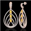 Image 2 : 4 ctw Citrine & Micro Pave VS/SI Diamond Earrings 14k Rose Gold - REF-307R3K