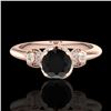 Image 2 : 1 ctw Fancy Black Diamond Engagment Art Deco Ring 18k Rose Gold - REF-80R2K