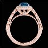 Image 2 : 1.50 ctw SI Certified Fancy Blue Diamond Solitaire Halo Ring 10k Rose Gold - REF-133K6Y