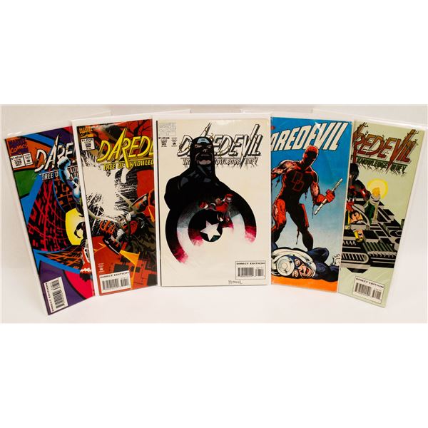 5 MARVEL DAREDEVIL COMICS 200,326,327,328,329