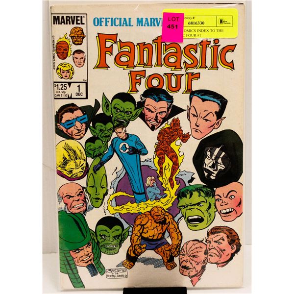 MARVEL COMICS INDEX TO THE FANTASTIC FOUR #1