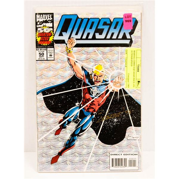 MARVEL COMICS QUASAR ISSUE #50 AUTOGRAPHED