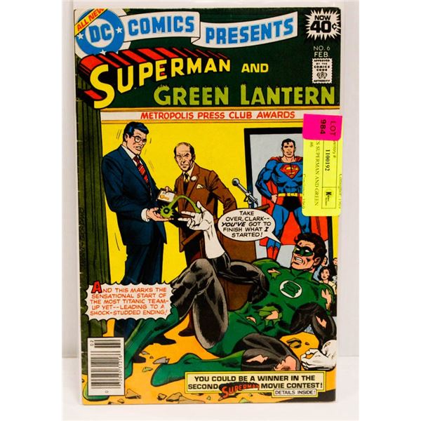 DC COMICS SUPERMAN AND GREEN LANTERN #6