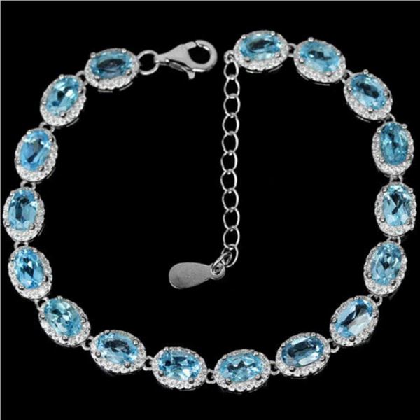 Natural AAA SWISS BLUE TOPAZ  Bracelet