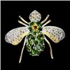 Image 1 : Natural Ch-Diopside Citrine Rhodolite Sapphire Brooch