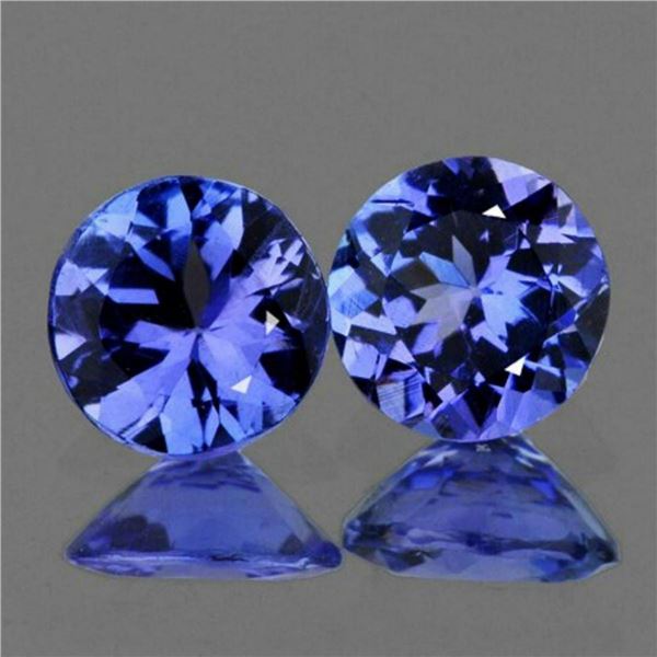 Natural AAA Purple Blue Tanzanite Pair - VVS