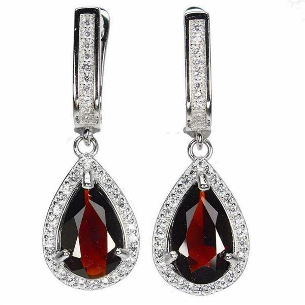 Natural Unheated Pear Mozambique Garnet 12x7 MM Earring