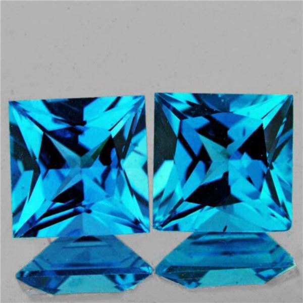 Natural Princess London Blue Topaz Pair{Flawless-VVS1}