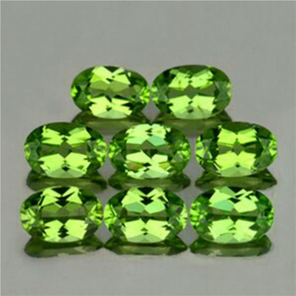 Natural AAA Green Peridot 8 Pcs{Flawless-VVS1} Estimate