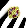 Image 3 : Natural Peridot, Chrome Diopside, Garnet Ring