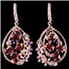 Image 1 : NATURAL AAA RHODOLITE GARNET & AMETHYST Earring